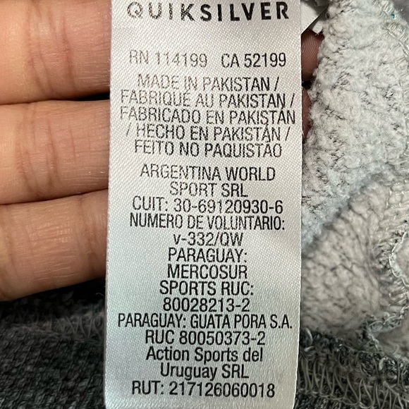 Quiksilver Men’s Raglan Sleeve Hoodie in Teal & Gray - Size Medium - Picture 11 of 16